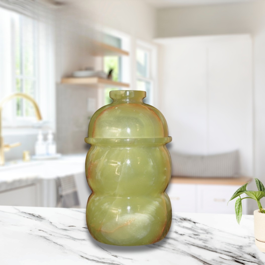 Marble Apple Candy Jar