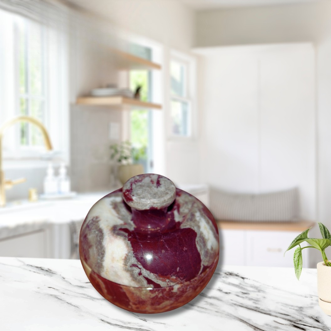 Marble Apple Candy Jar