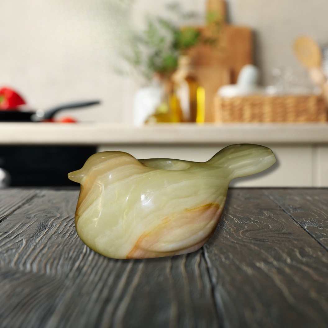 Marble Bird Candle Holder