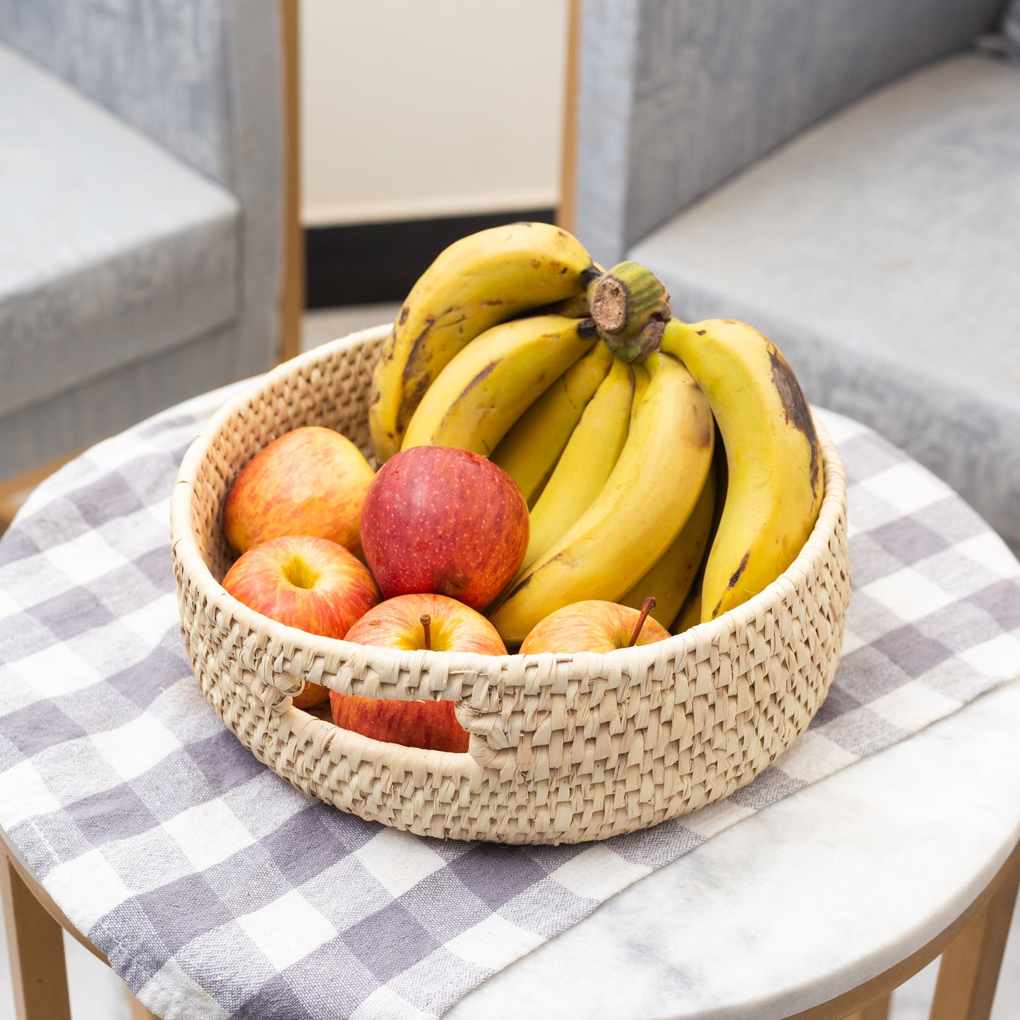 Palm Leaf Round Basket